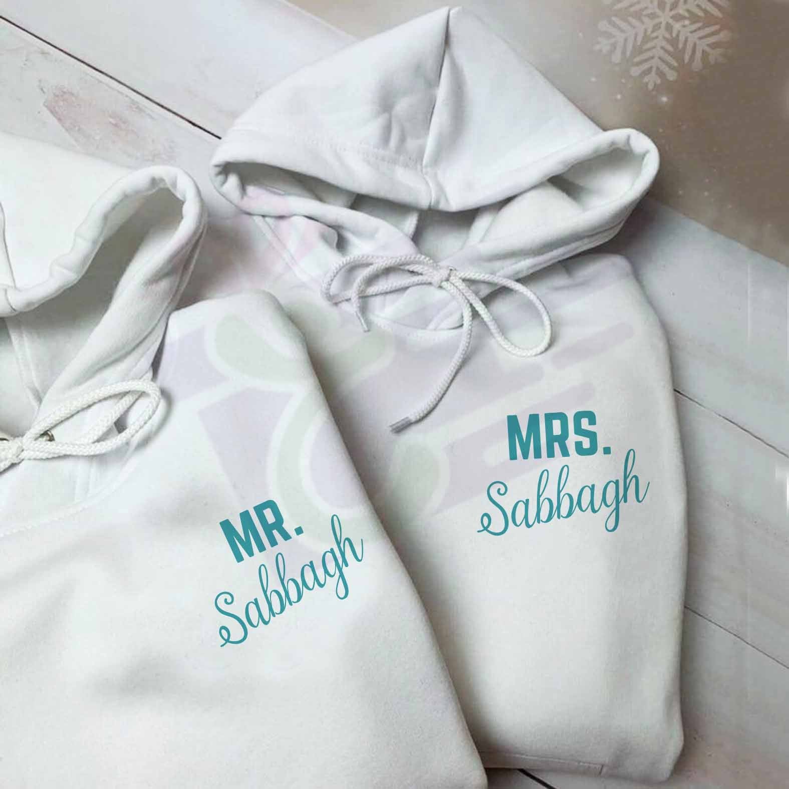 Mr and mrs couple hoodie 01 – 5ouza3balat - Main Image